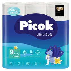 Picok Ultra Soft Toilet Tissue Paper 9Rolls