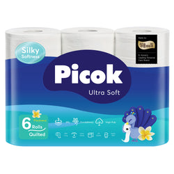 Picok Ultra Soft Toilet Tissue Paper 6Rolls