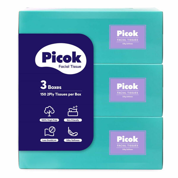 Picok Silky Facial Tissues (150 X 3Box)