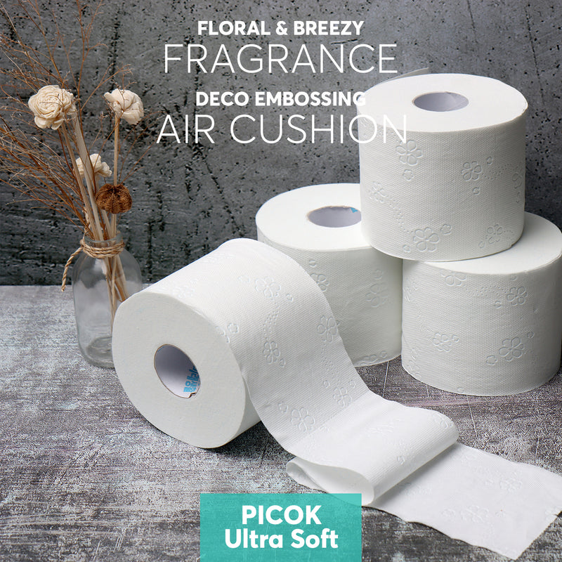 Picok Ultra Soft Toilet Tissue Paper 6Rolls (12Packs) Bulk