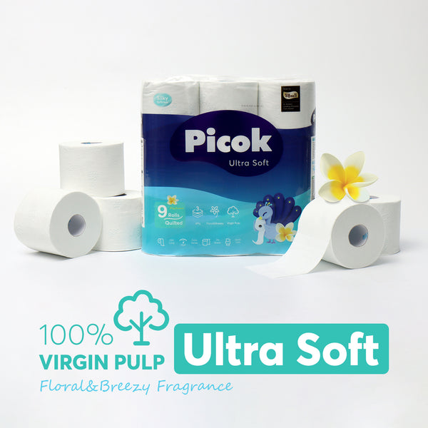 Picok Ultra Soft Toilet Tissue Paper 9Rolls